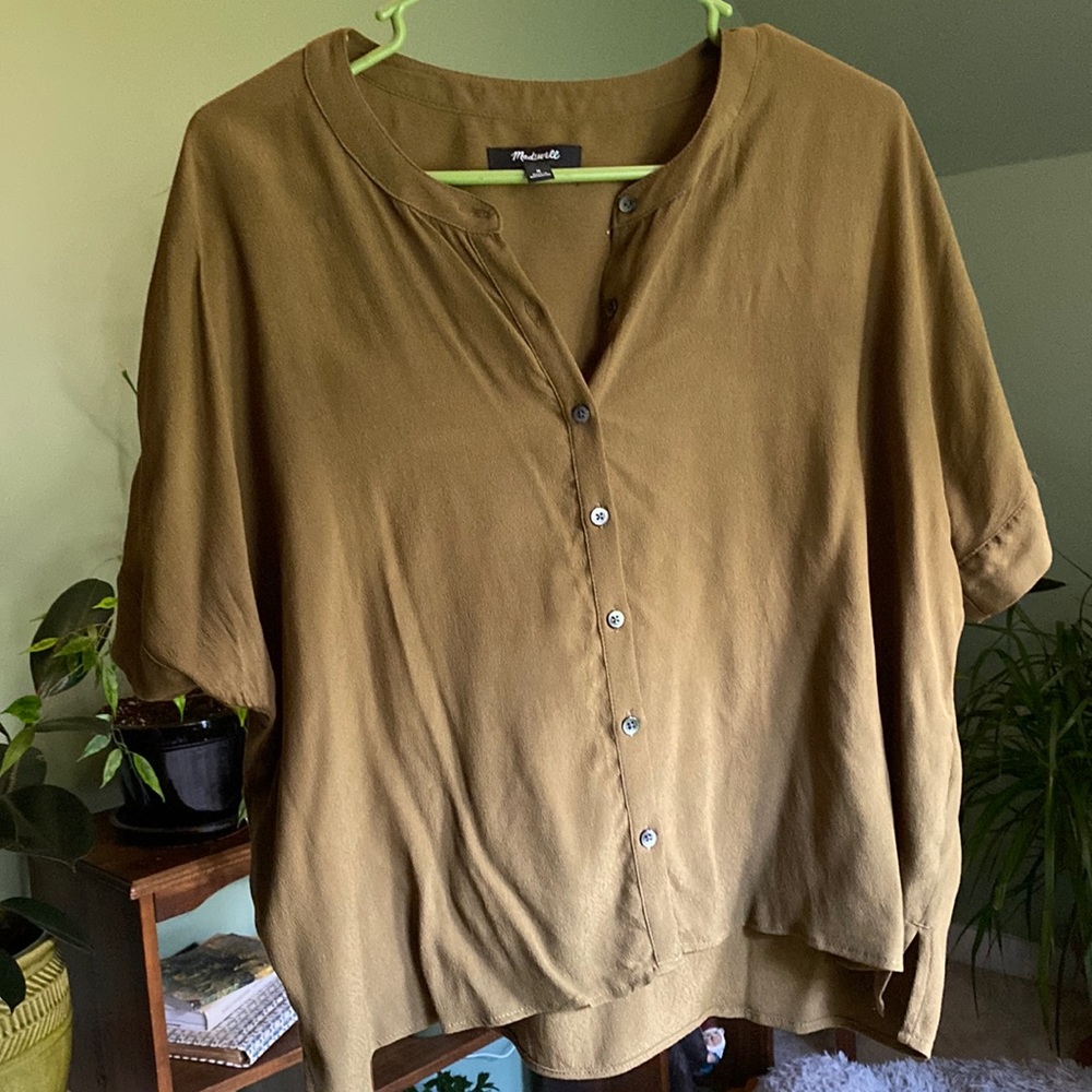 Army Green Light Weight Button Down - image 1